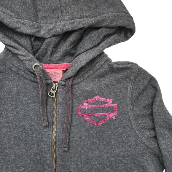 Harley Davison Breast Cancer Awareness Hooded Jacket - Picture 3 of 4